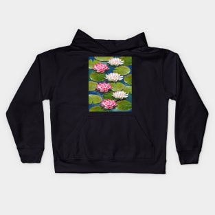 Watercolor Water Lily Art - Lotus Flowers Kids Hoodie